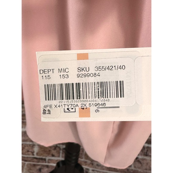 Calvin Klein Pink Ruffle Front Short Sleeve Collared Blouse Top Plus 2X NWT - Picture 5 of 12